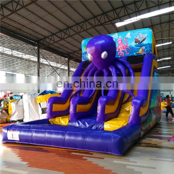 2020 Popular Portable Tall Slide ,inflatable Crayon Bounce House With Slide With Big Octopus Cartoon photo-6