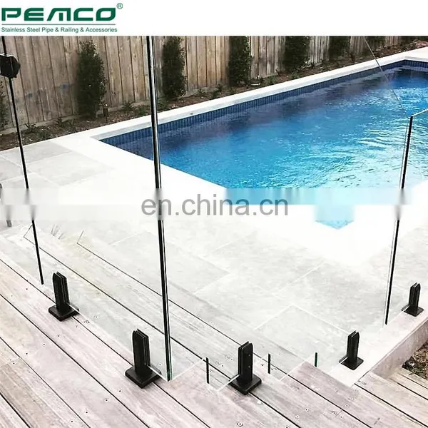 New Design Ss Glass Fencing Railing Exterior Tempered Swimming Pool Black Glass Spigot Railing photo-4