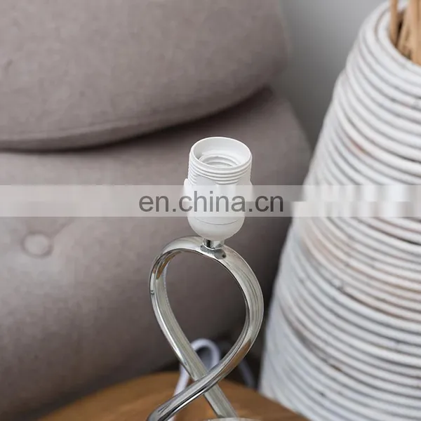 UK Simple Geometric Modeling Custom Iron Base Hotel Desk Light Cheap Silver Nightstand Lamp for Home Table photo-5