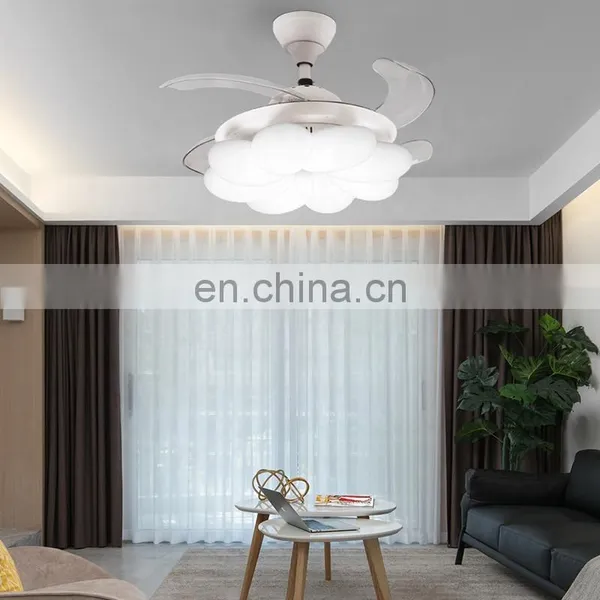 Home Living Room Retractable Chandeliers and Lamps Ceiling Fan Light photo-2