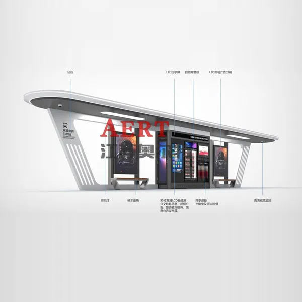 Student solar system shelter intelligent bus shelter advertising light box manufacturer