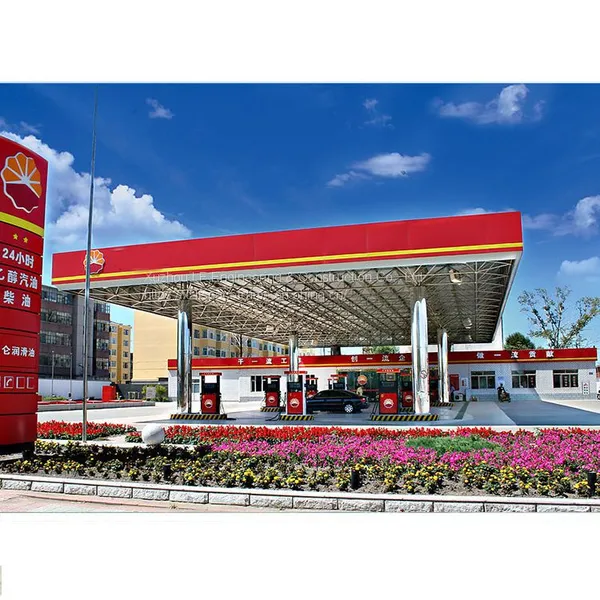 LF Space Frame Gas Fuel Filling Station Canopy