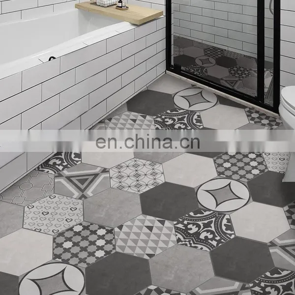 American Retro Hexagonal Balcony Kitchen Non-slip Hexagonal Small Tiles photo-3