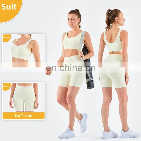 Wholesale Ribbed Covered Sports Bra High Impact Women Fitness Yoga Bra Side Gather photo-3