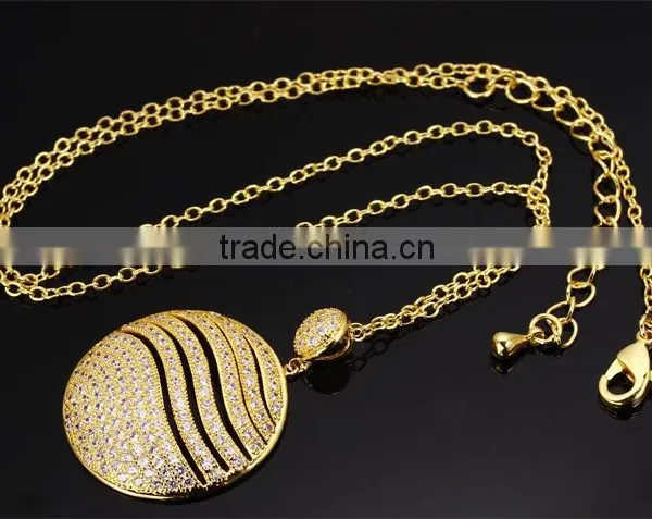 Cubic Zirconia Deluxe Classic Look Round Pendant Women Set Jewelry Wholesale photo-3
