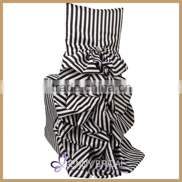 C001E Fancy Custom Satin/taffeta Ruffled Wholesale Cheap Chair Covers,dining Room Chair Cover photo-2