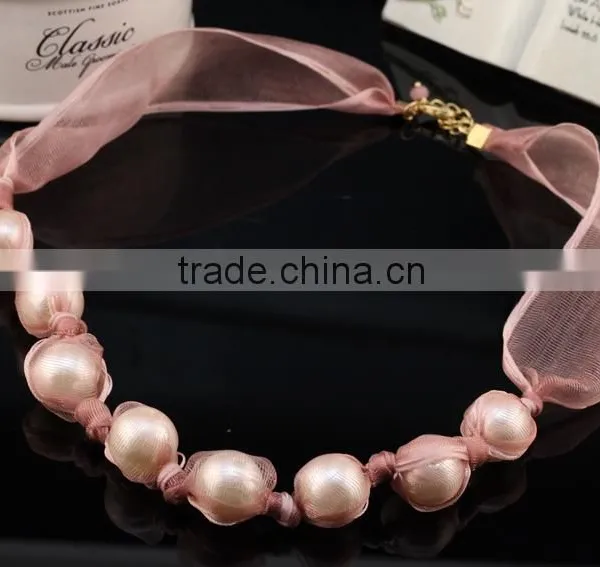 High Quality Popular Beautiful The Bride Jewelry Korea Pearl Wedding Romantic Sweet Jewelry Lace Necklace photo-3