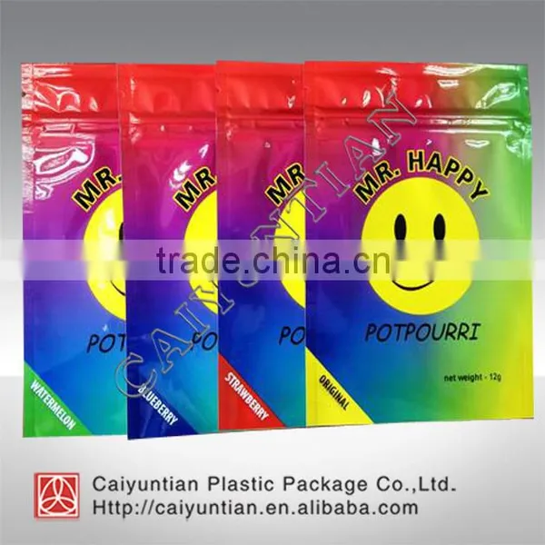 Custom OMG Mr Happy Herbal Incense Plastic Packaging Bags photo-2