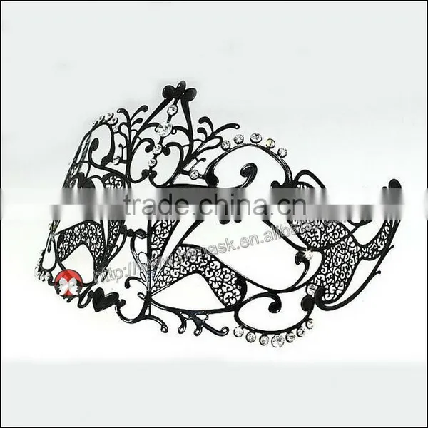 Hot Sell Wholesale Filigree Metal Venetian Man Masquerade Party Masks With Crystals photo-2
