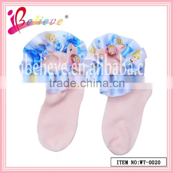 Fashion Spring Color Wholesale Ribbon Bow Cotton Soft 3d Baby Socks (WT-0018) photo-3