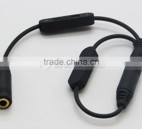 2 Male to Female Y Splitter Cable Extension Audio Cable With Volume Control photo-3