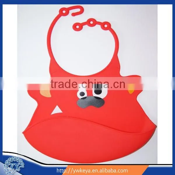 2014 Hot-selling Washable Waterproof Cartoon Shape Baby Silicone Bibs
