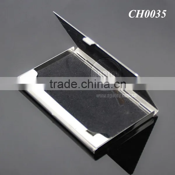 New Arrival High-Grade Name ID Card Box Organizer Lines Emboss Oval Metal Business Card Case Stainless Steel Card Holder photo-4