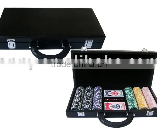 Leather Poker Chip Set for 300 Chips