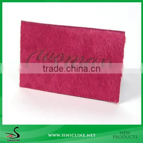 Sinicline Real Horse Hair Leather Label With Logo Debossed For Jeans photo-2