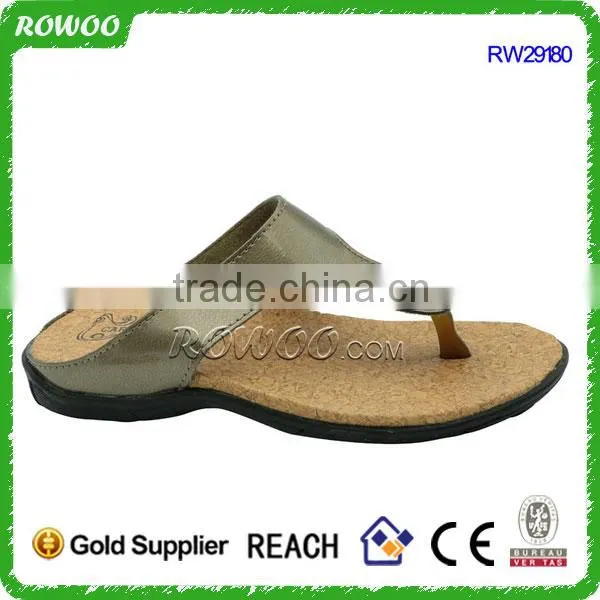RW29180 Fashion T Straps Cork Sole Slip On Sandals photo-3