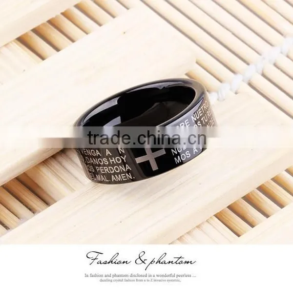 Fashion Jewelry Manufacturer China Cross Prayer Tungsten Carbide Ring photo-3
