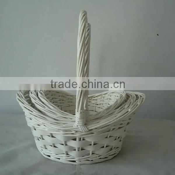 Beautiful Design Best Selling White Wicker Flower Baskets