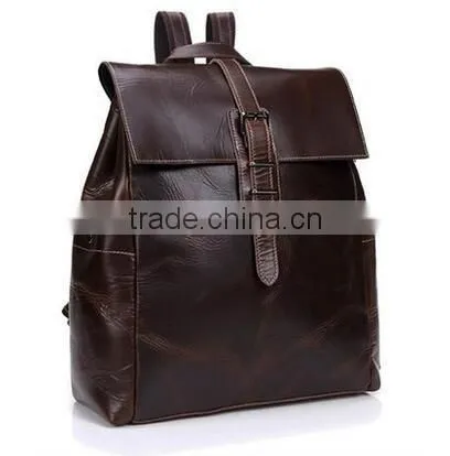 Men's Leather Shoulder Bag Backpack Men Crazy Horse Leather Backpack Tide Bag Leather Bags