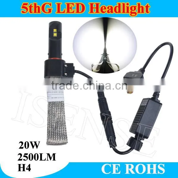 FANLESS LED Headlight With Flexible Tinned Copper Braid LED Headlight Kit - H4 photo-2