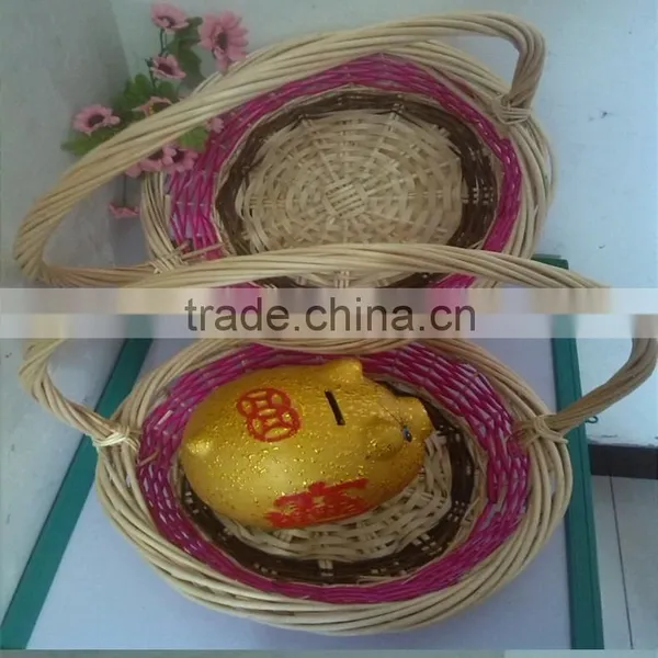 New Gifts Arts Wholesale Cheap Handmade Custom Cheap Fancy Wicker Basket for Gift With Sawing Handle Fruit Baskets photo-4