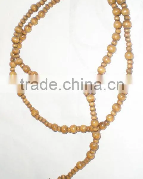 Jewelry, Wood Beads Rosary Cross Handmade Beads Necklace