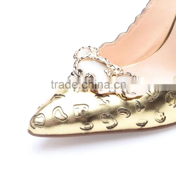2016 Fashionable Golden Women High Heels photo-6