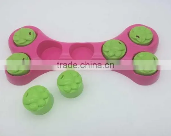 dog treated food toy feeding bone shaped bowl