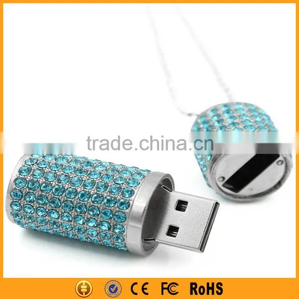 Silver Cylindrical Crystal Pendrive 8GB 16GB 32GB Crystal USB Drive photo-4