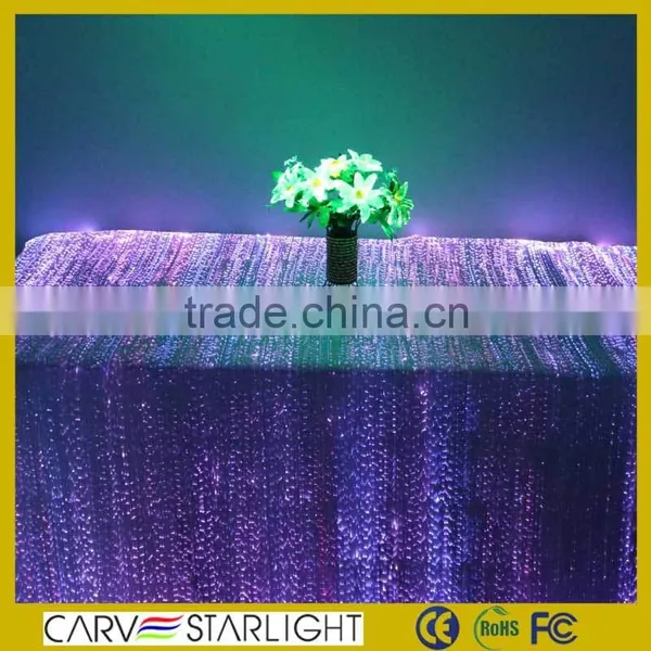 2015 Optic Fiber Luminous Led Lighted Table Cloth for Wedding photo-3