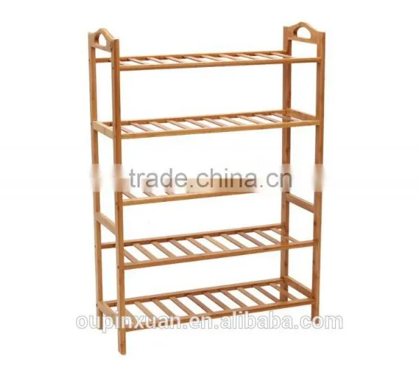 Pure Nature Bamboo Handmade Shoe Rack,Bamboo 4-tiers Shoe Rack for Shoes Showroom photo-4