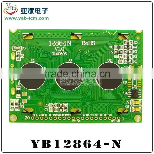 Parallel Graphic Lcd 128x64, STN Positive Graphical Lcd Display,5v,yellow-green Led Backlight. photo-6