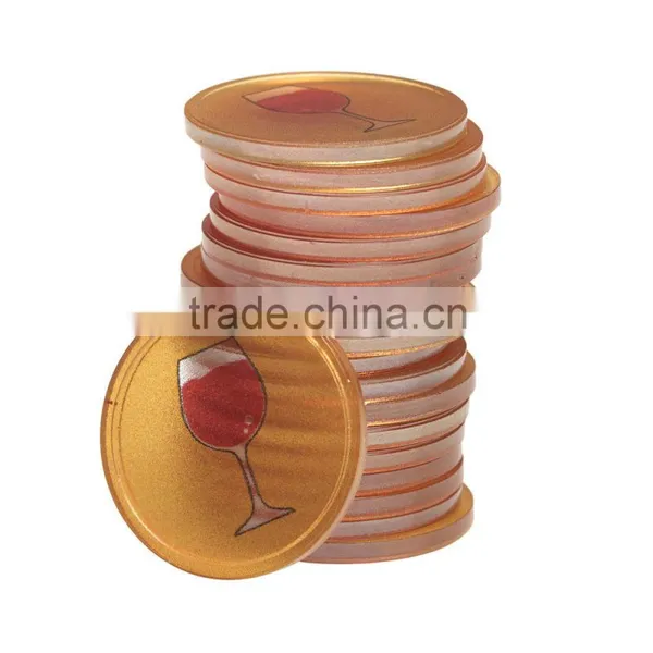 Printed Crystal Plastic Token Coins in Stock - Crystal - Wine