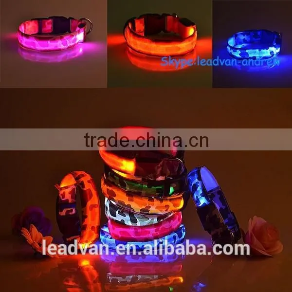 Wholesale Charming Flashing Collar Camouflage Cloth Retracable Buckle for Dog Collar photo-2
