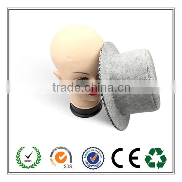 High Quality Fashion Elegant Grey Felt Hat For Women Decoration photo-4
