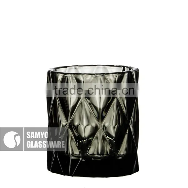 SAMYO Handcrafted Home Usage Pressed Glass Tumblers With Rhombus Pattern photo-5