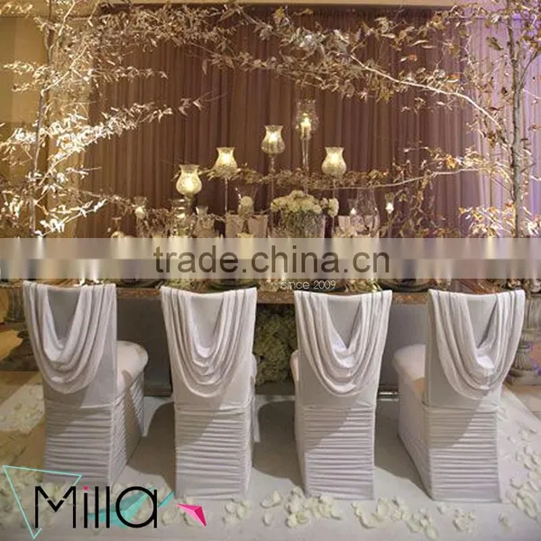 New Style Wedding Lycra Spandex Banquet Hotel Wedding Chair Cover With Valance Quality Choice photo-3