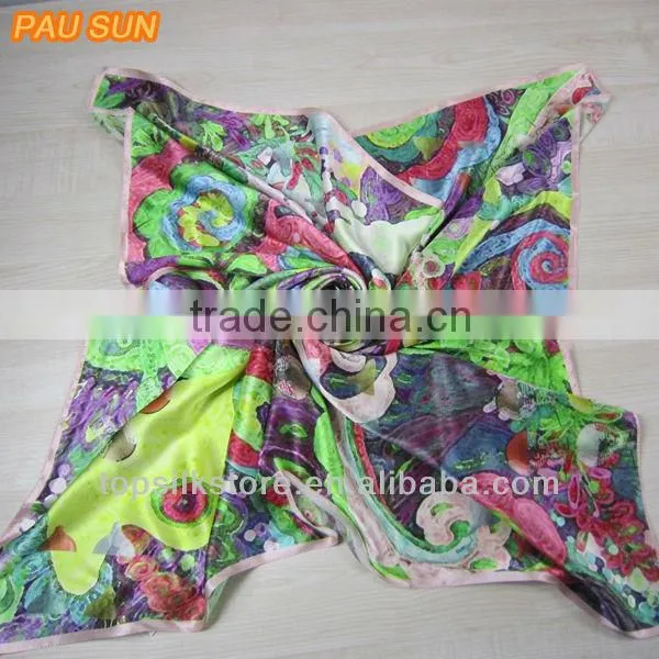 2014 New Custom-made Printed Silk Scarf
