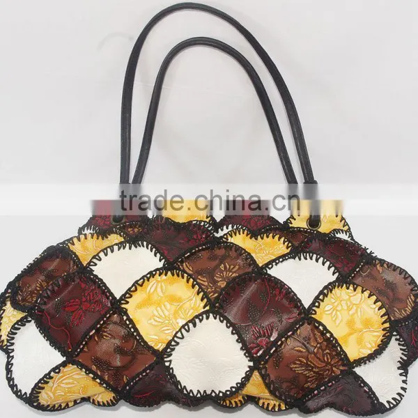 New Fashion Leather Tote Bag Girls Fancy Large Size Beautiful Color Crochet Design photo-3