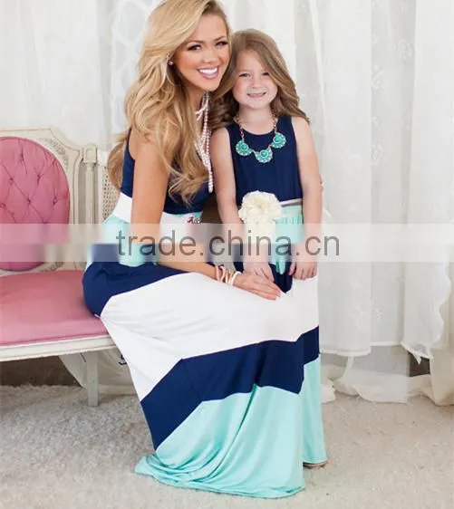 Polyester Spandex Chevron Mommy and me Maxi Dress