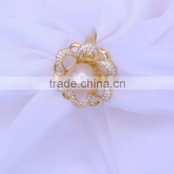 AAA Round Gold Pearl Ring, Pearl Ring Finger, Cheap Pearl Ring photo-2
