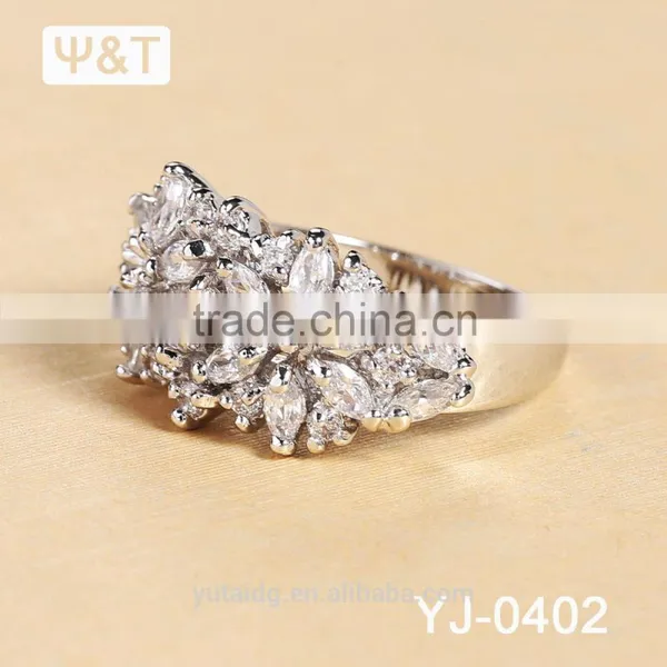 Jingli Jewelry Diamond Flower Shaped Silver Ring For Women (YJ-402) photo-6