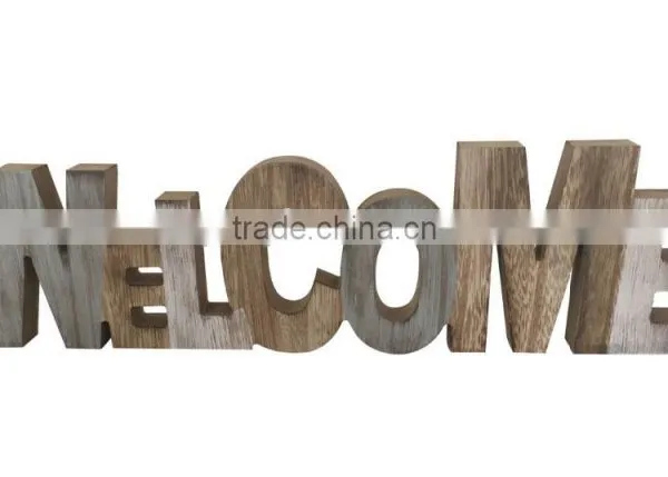 Wooden "welcome" Letters Home Decoration Letter Decorative on the Desk Wooden Home Decoration Gifts