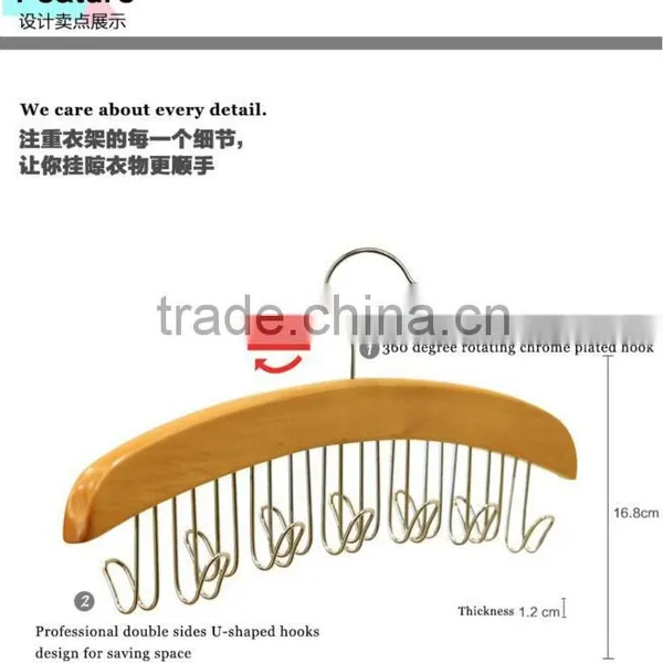 Hot Sale Cheap Wooden Rotating Tie Hanger photo-3