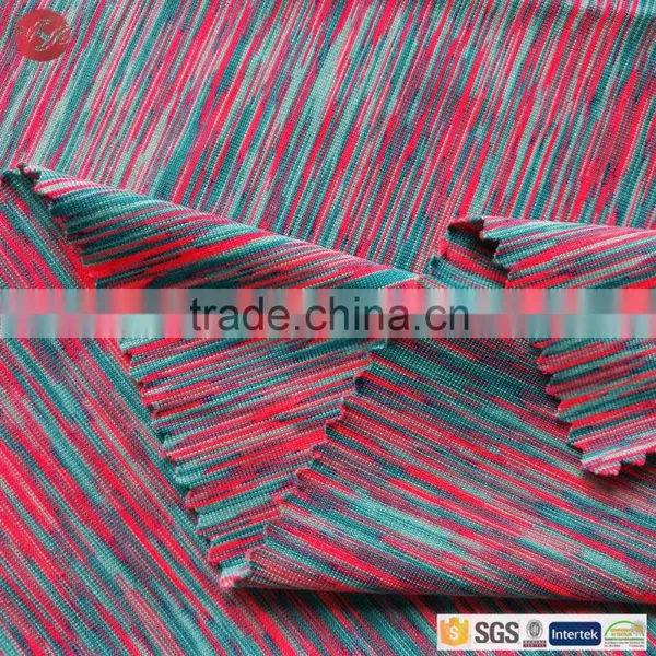 Slub Space Dye Poly Spandex Circular Fabric Heather Knitting Fabric photo-3