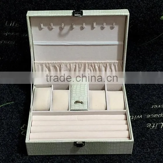 Chinese Factories Wholesale Custom Luxurious Leather Jewelry Box, White Beautiful Watch Box photo-2