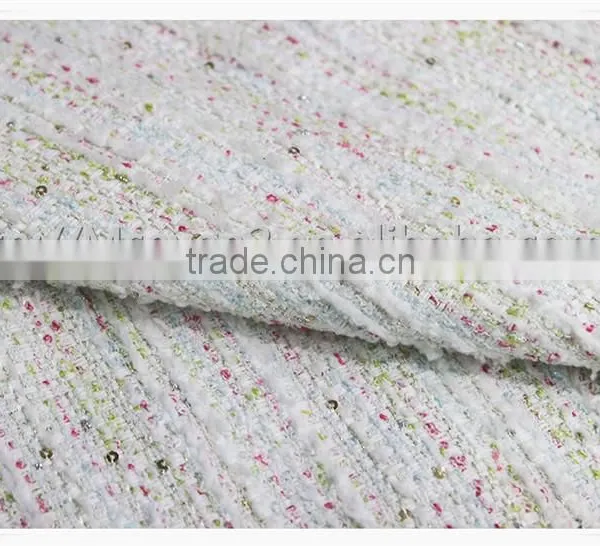 2016 Fashion White Thick Tweed Fabric, Heavy Woolen Tweed Fabric for Winter Garment photo-4