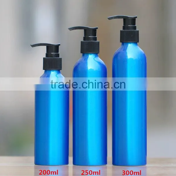 Wholesale 30ML-500ML Blue Aluminum Bottle With Lotion Pump for Cosmetic Packaging Aluminum Pump Bottle photo-4