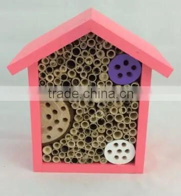 New Fashion FSC Wooden Garden Hanging Bee Insect Hotel House Cage photo-4