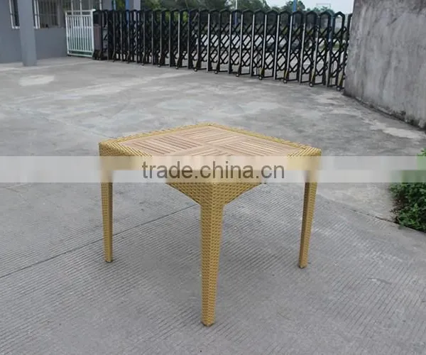 PE Rattan Furniture Dining Set Teakwood Table photo-4